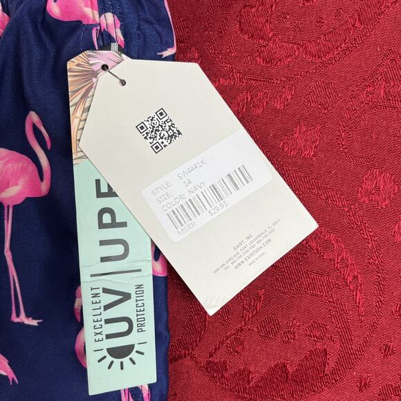 Spicy Tuna Swim Trunks Shorts Boys 14 Blue Flamingo Print Lined New With Tags - Picture 4 of 9